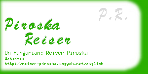 piroska reiser business card